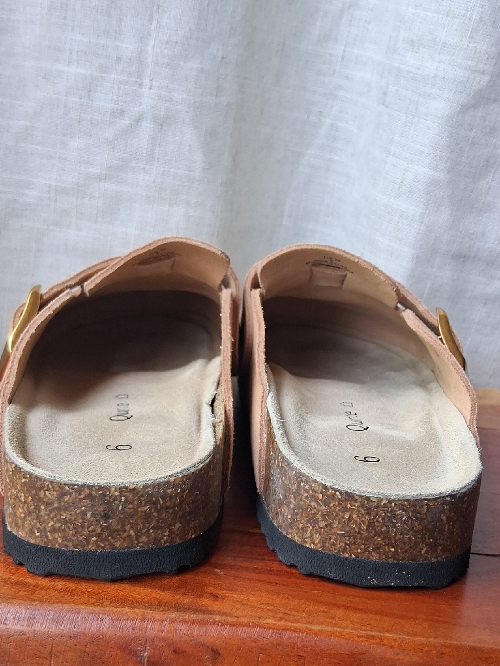 "Pre-Loved" Quince Water Repellent Suede Clog Mule Pecan Tan 6 - Picture 8 of 13